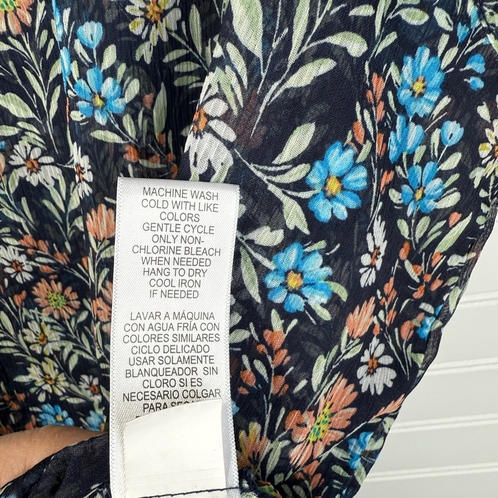 Cristina B women’s layered blue floral sleeveless dressy v neck tank. Size XL. - Picture 7 of 7